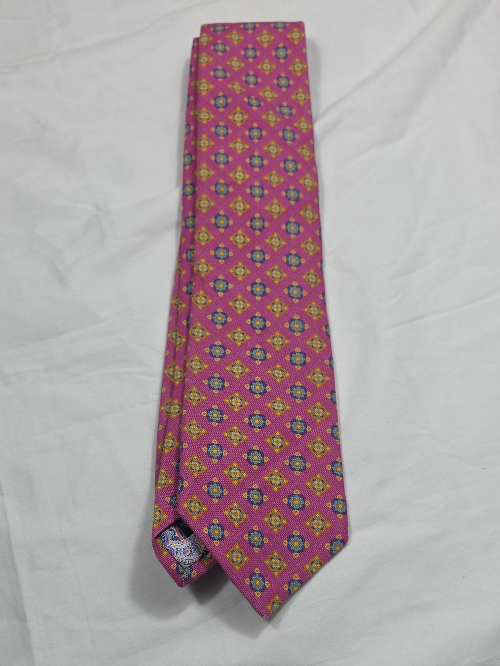 Ted Baker Magenta Medallion Tie with Blue Paisley Keeper